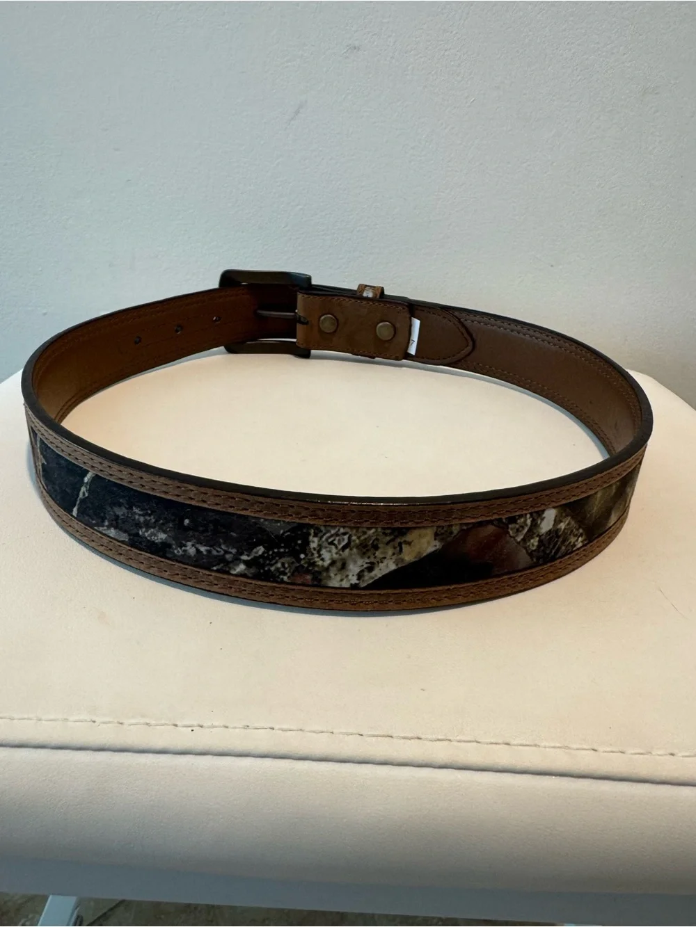 Nocona Belt Co. Leather Brown Camouflage Belt Size 26
